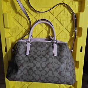 Coach Signature Brown and Pink Tote Bag
